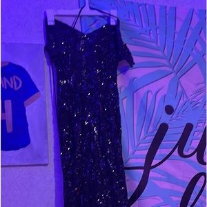 Black prom dress worn once like new mermaid style long